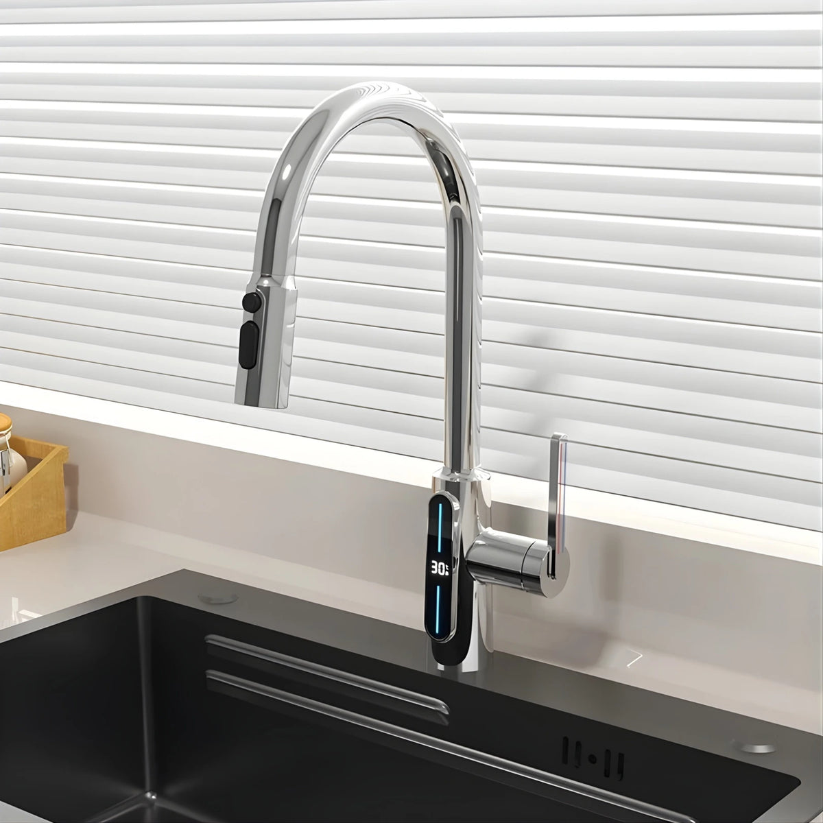 Kona Pull-Out Kitchen Faucet With Temperature Display