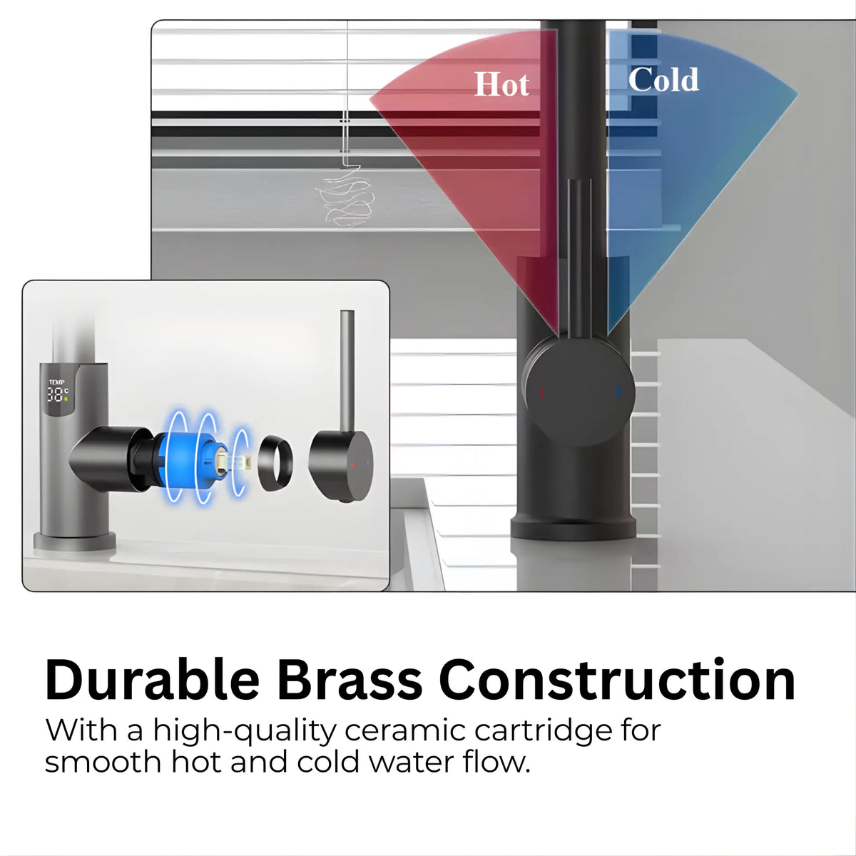 Mulle Pull-Out LED Temperature Display Kitchen Faucet