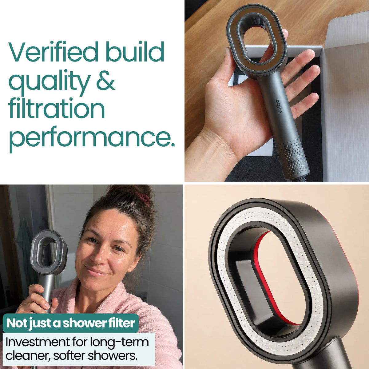 Veltra Body Filtered Showerhead for Hair & Skin