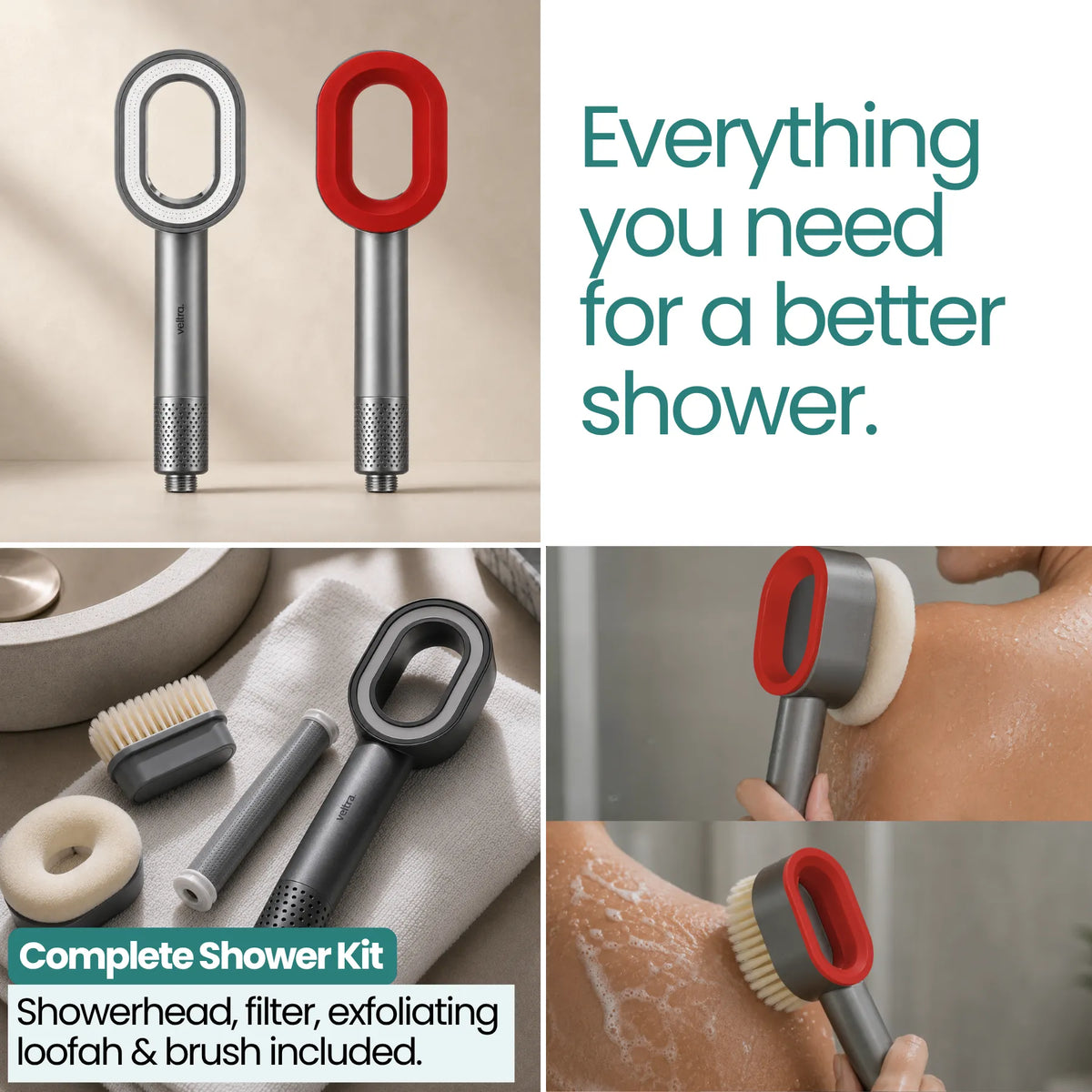 Veltra Body Filtered Showerhead for Hair & Skin