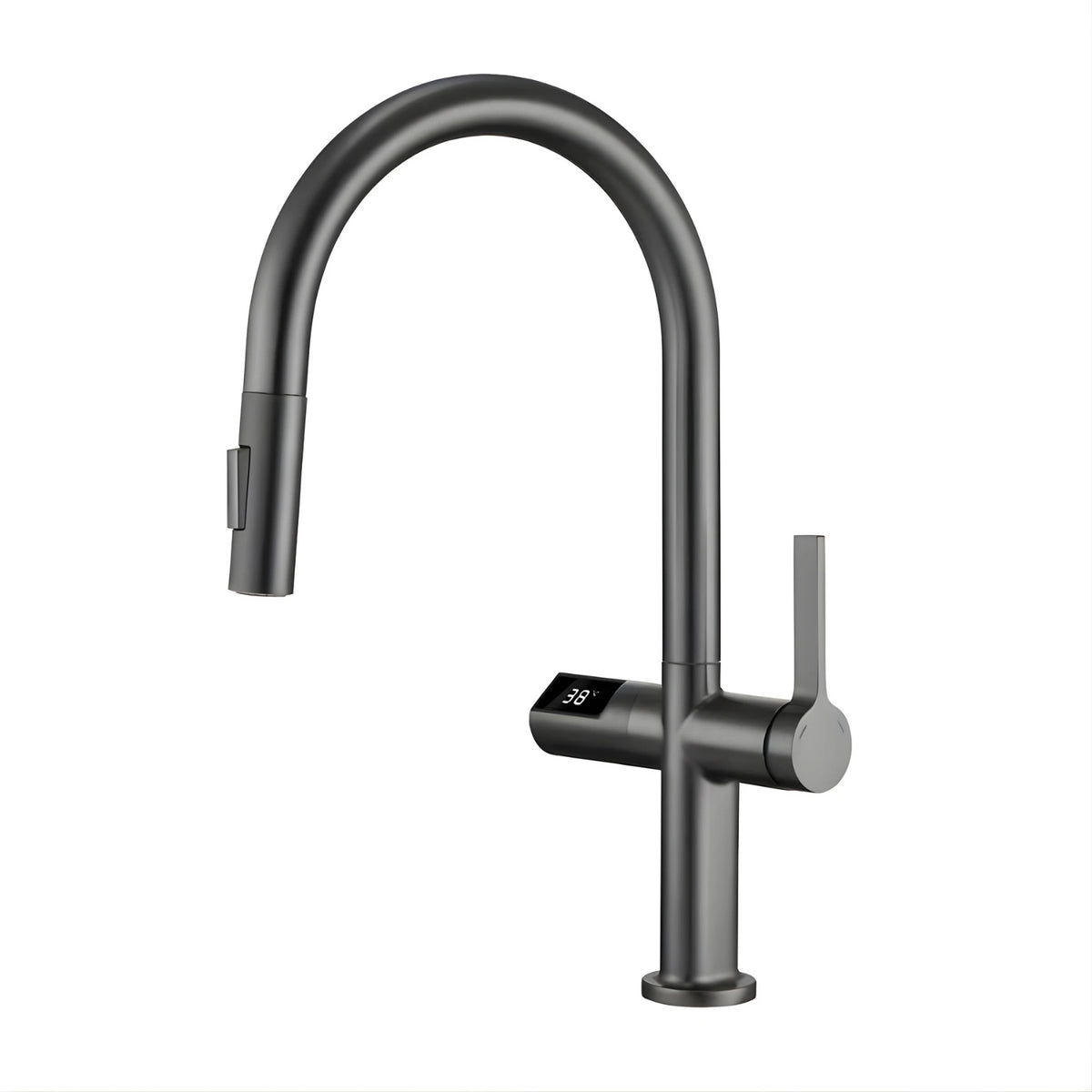 Tume Pull-Out Kitchen Faucet with Temperature Display